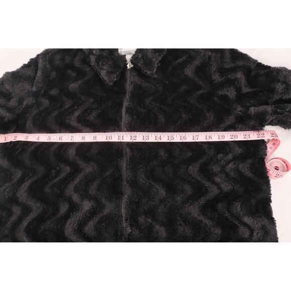 Alfred Dunner Petite Black Faux Fur Jacket with Zipper Size PM - Picture 15 of 16